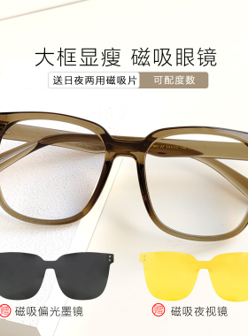磁吸高级感太阳镜女近视眼镜墨镜二合一专用可配度数大脸显瘦夹片
