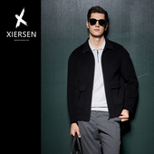 秋冬欧洲站翻领纯羊毛双面呢大衣男夹克呢子外套时尚 休闲百搭修身