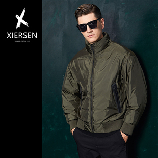 冬季欧洲站轻奢新款立领鹅绒羽绒服男士夹克轻薄时尚外套休闲修身