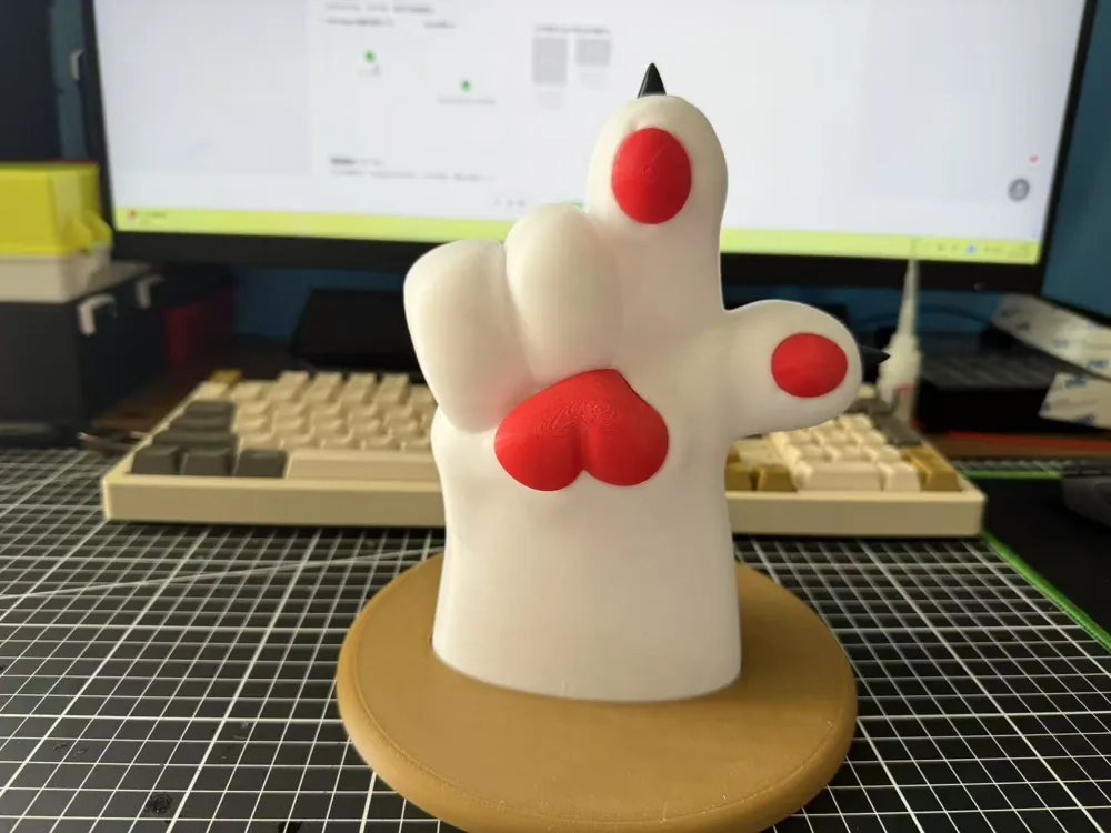 3D打印萌系猫爪桌面装饰摆件耳机支架猫爪耳机支架Da18