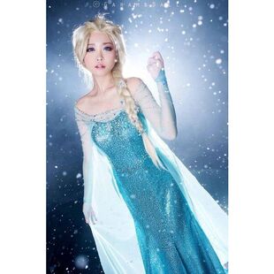 新款 厂家现货cosplay动漫万圣节冰雪奇缘成人婚纱礼服舞台演