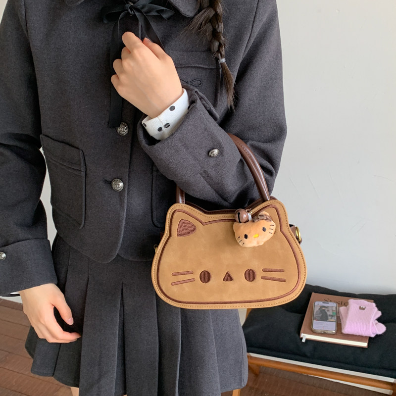 手提包包女设计烤面包可爱小猫2025少女创意包包单肩包斜挎包包女