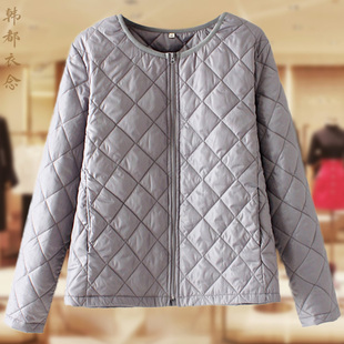 秋冬新款 胖妈妈装 宽松棉衣外套 羽绒棉服女内胆加肥加大码 轻薄短款