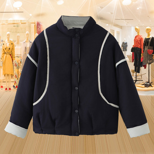 棉服棉袄外套秋冬新款 撞色保暖短款 加厚小棉衣女胖mm宽松时尚 大码