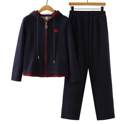 妈妈春装套装洋气卫衣外套