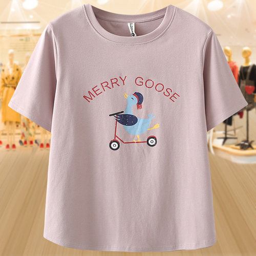 大码短袖纯棉t恤女2025夏季上衣