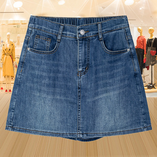 大码牛仔短裤裙女2025夏季新款高档胖mm薄款时髦网红显瘦直筒短裤