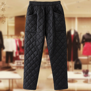 保暖老寒腿女士棉裤 中老年加厚羽绒裤 女装 加肥加大码 子 妈妈秋冬季
