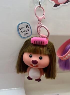 韩国正品loopy爱豆系列露比梳小辫紫头发女明星挂件女生书包挂饰