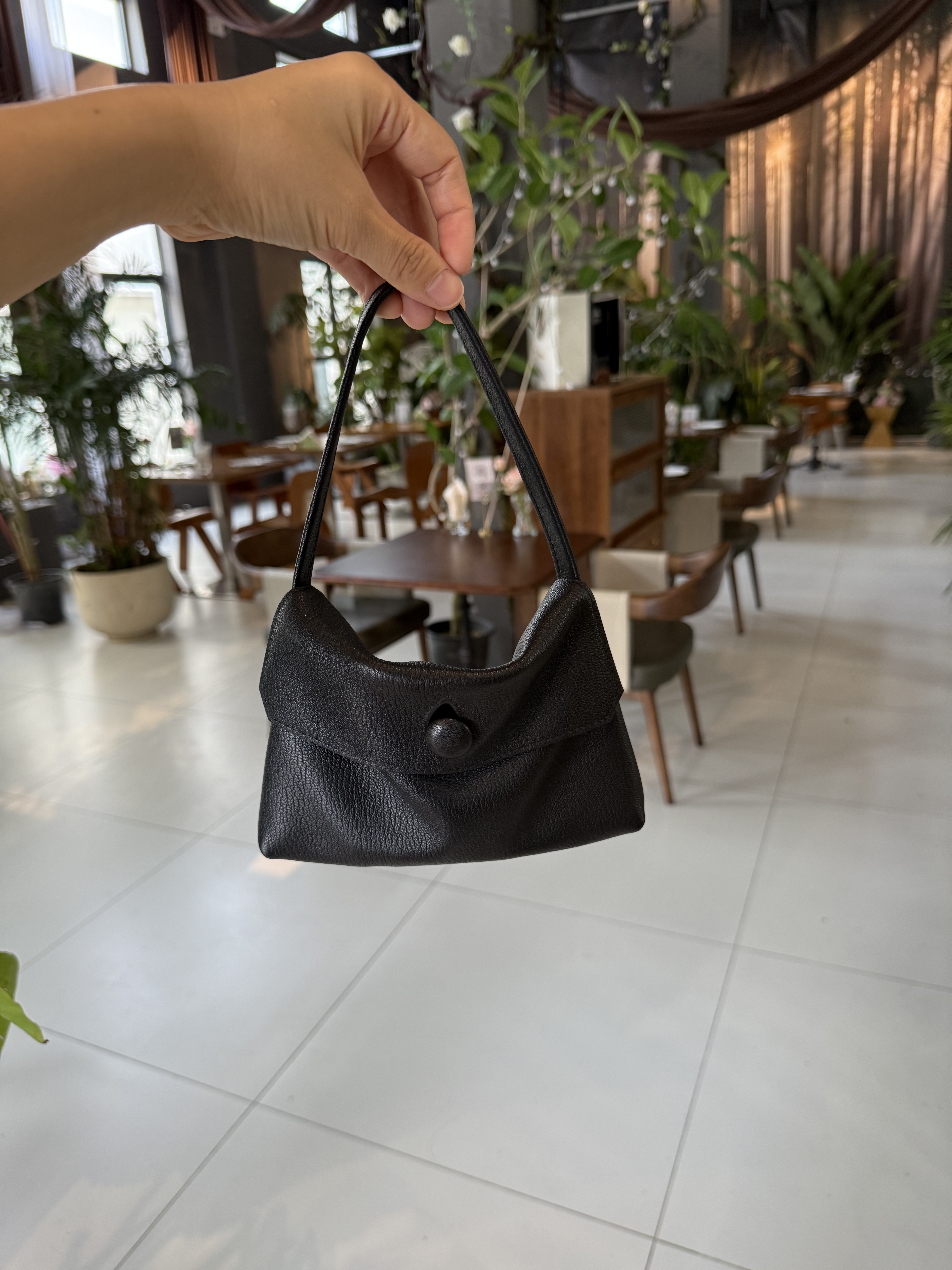 【慕懿时袋】手提包纽扣托特小包手机包手拎包单肩方包女6903