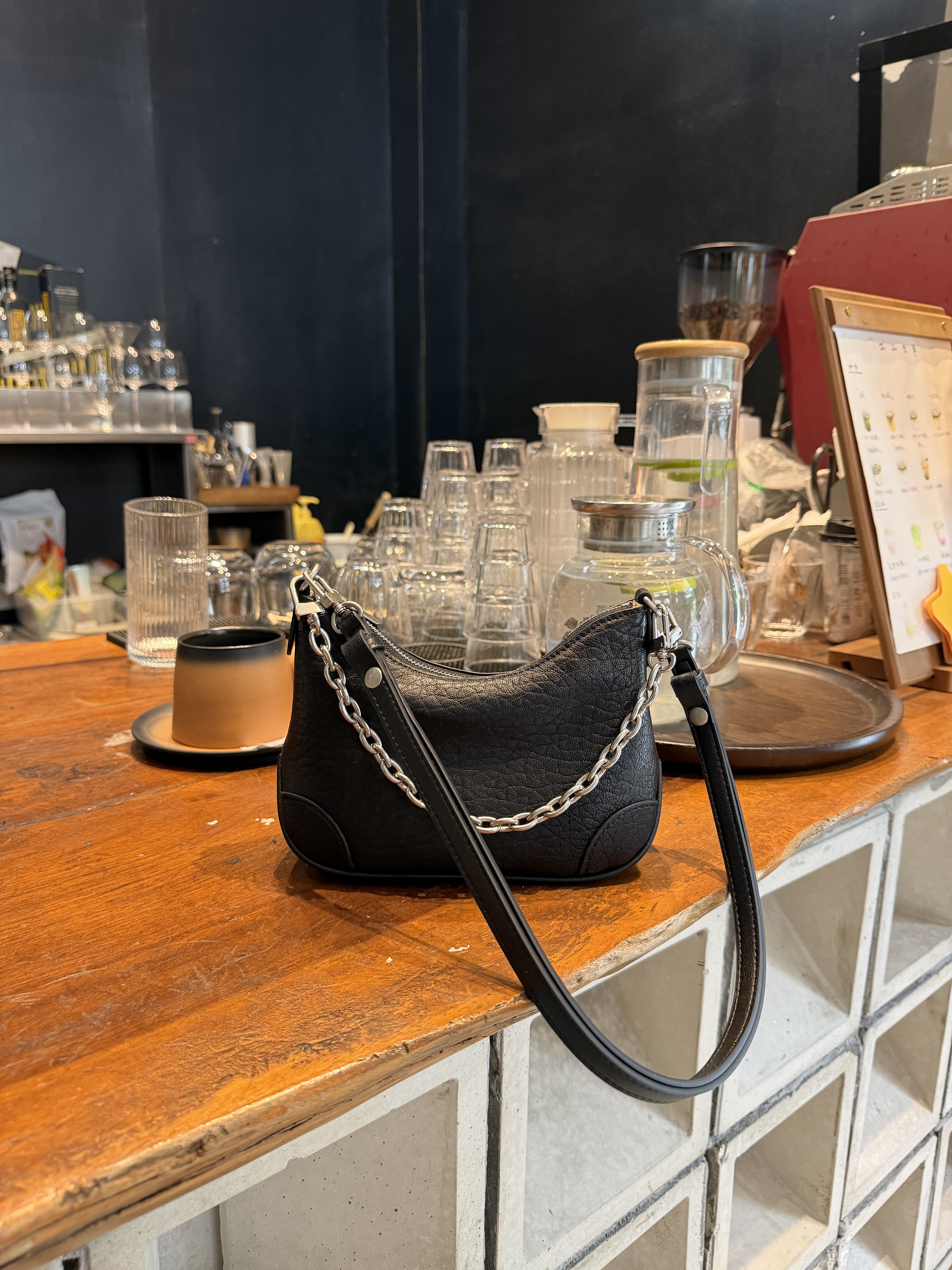 【慕懿时袋】新款黑色腋下包女链条百搭高级感单肩斜挎包9396