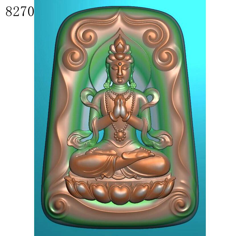 8270观音北京精雕图jdp 灰度图bmp 电子版电脑浮雕图挂件