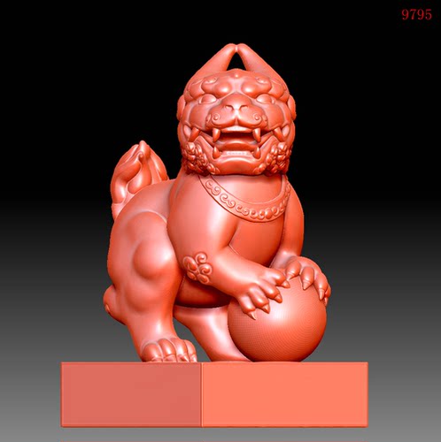 9795貔貅圆雕图3d打印模型三维立体图stl格式数据雕刻图obj