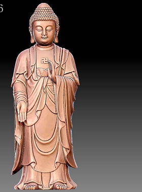 Y386如来站04雕刻图三维立体精雕图四轴圆雕图STL3D模型