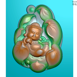 9318随行宝宝佛精雕图JDP格式灰度图BMP格式浮雕图