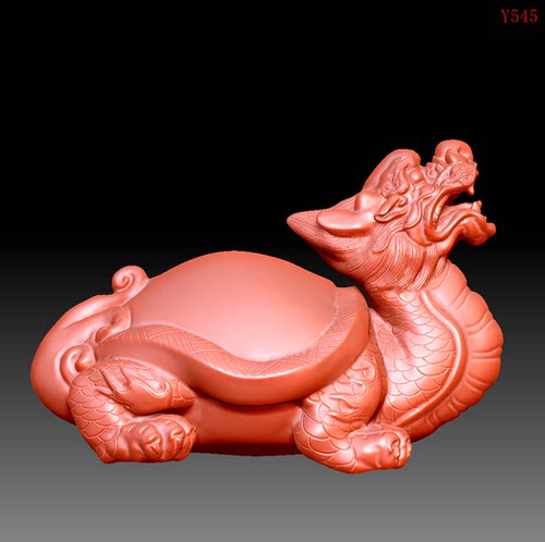 Y545雕刻图三维立体精雕图四轴圆雕图STLobj3D模型龙龟01圆雕图