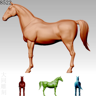 8522马模型格式 有OBJ和STL三维立体图3D打印图圆雕图电脑雕刻图