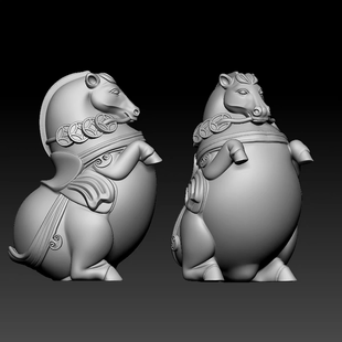 生肖马唐马stl格式雕刻图3D立体圆雕图三维圆雕图stl模型玉雕木雕