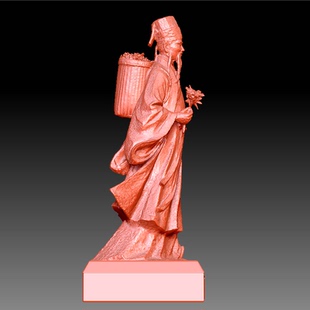 9082李时珍圆雕图雕刻机3D打印素材STL格式 模型图OBJ精雕