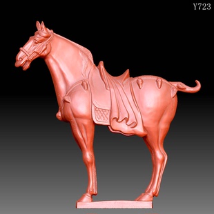 Y723唐马雕刻图北京精雕STL模型三维立体中式雕塑模型圆雕图