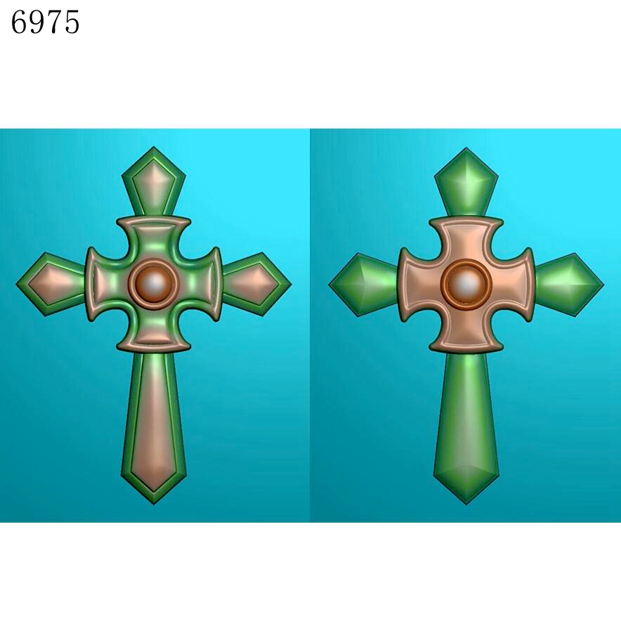 6975十字架浮雕图雕刻北京精雕图JDP玉雕源文件灰度图挂件BMP