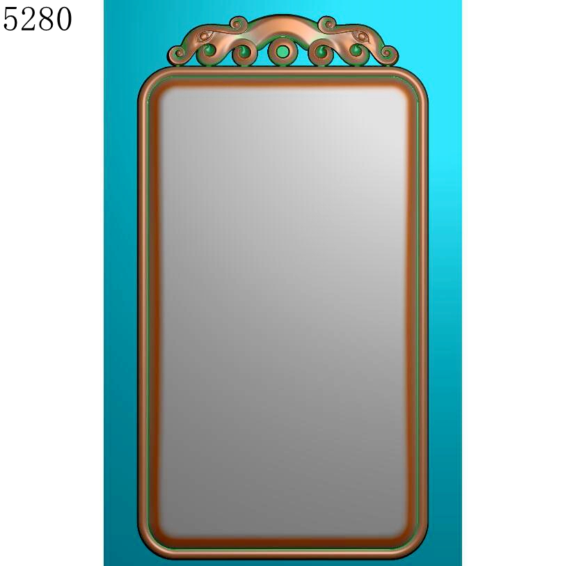 5280仿古草龙框玉雕图挂件雕刻素材北京精雕JDP灰度图BMP年