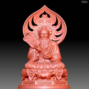 模型图OBJ精雕 9594三清道德天尊圆雕图雕刻机3D打印素材STL格式