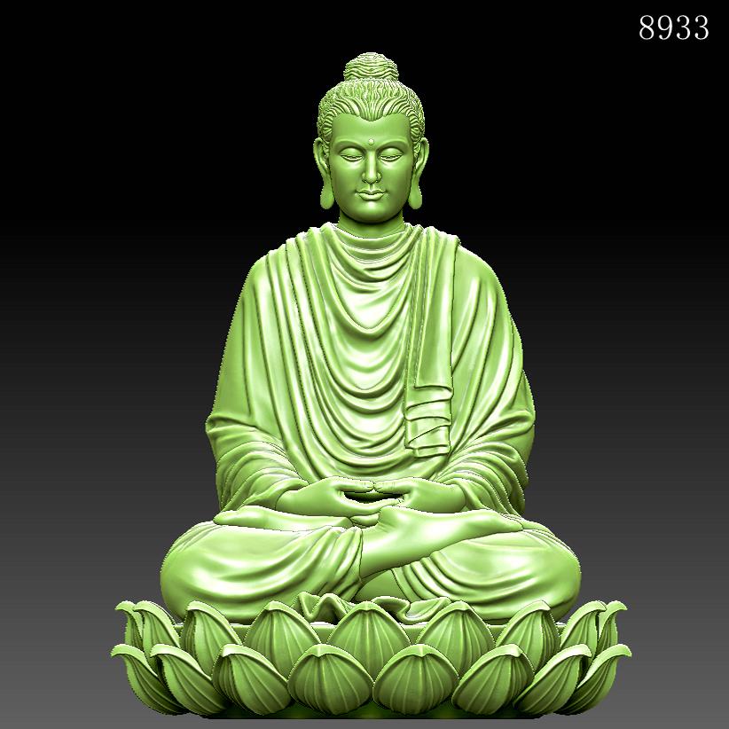佛陀健陀罗编号8933三维立体图圆雕图stlOBJ文件雕刻机3d打印精雕