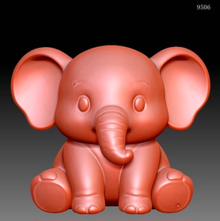 大象手办圆雕图雕刻机3D打印素材STL格式模型图OBJ精雕