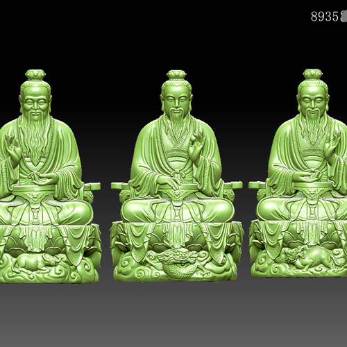 三清道祖编号8935三维立体图圆雕图stlOBJ文件雕刻机3d打印精雕