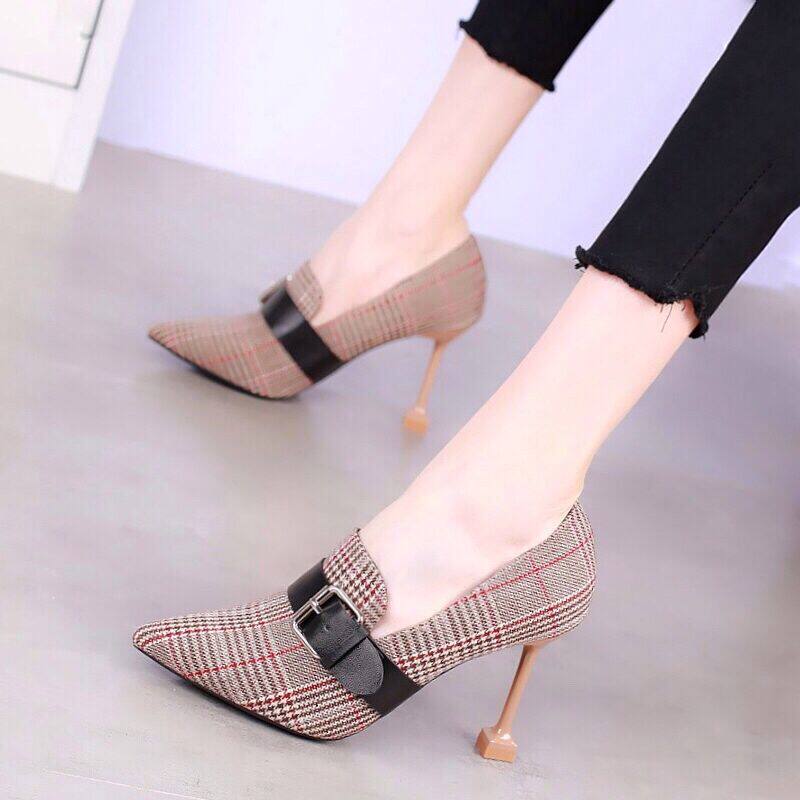 2020春季新款尖頭高跟鞋細跟英倫夏秋貓跟性感百搭法式少女網紅單在類目 女鞋, 低幫鞋中 - 來自Buy2taobao.com提供專業的淘寶代購服務