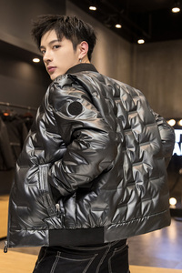 冬季新款90%白鸭绒潮牌羽绒服男士潮流亮面外套 A438-2720图片