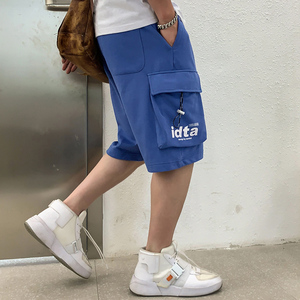 工装短裤男夏季潮牌休闲马裤宽松直筒潮流五分中裤 A438-5126-P40图片