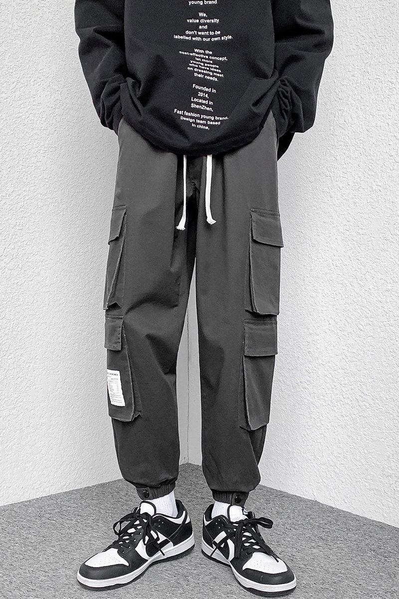 机能工装裤子男士春秋潮流潮牌ins宽松束脚休闲裤A438-2215-P50,男装工装外套,电商A438