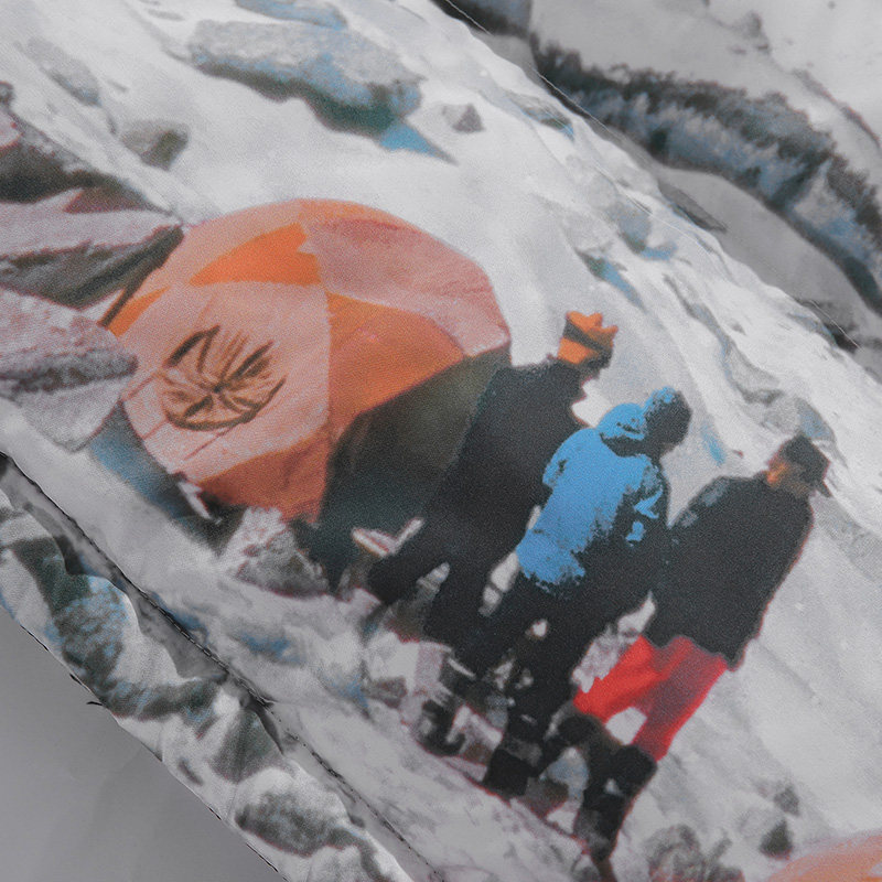 823A冬装新款平铺插色保暖棉服男潮流雪山印花外套,男装棉衣,电商A438