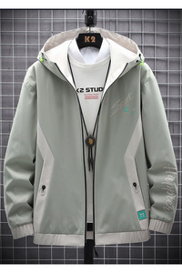 2021春季新款网格挂拍男潮插色连帽夹克男宽松外套 A438-207-P65图片