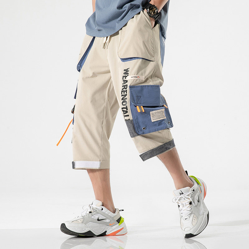 夏季2025新款大口袋工装七分裤学生休闲裤A438-C3007-P4579,男装牛仔裤,电商A438