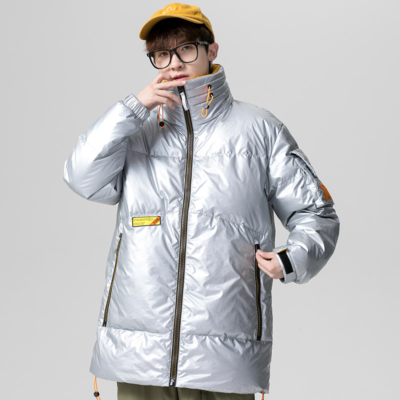 冬季新款90%白鸭绒港风宽松羽绒服男潮流立领外套 A438-2727图片