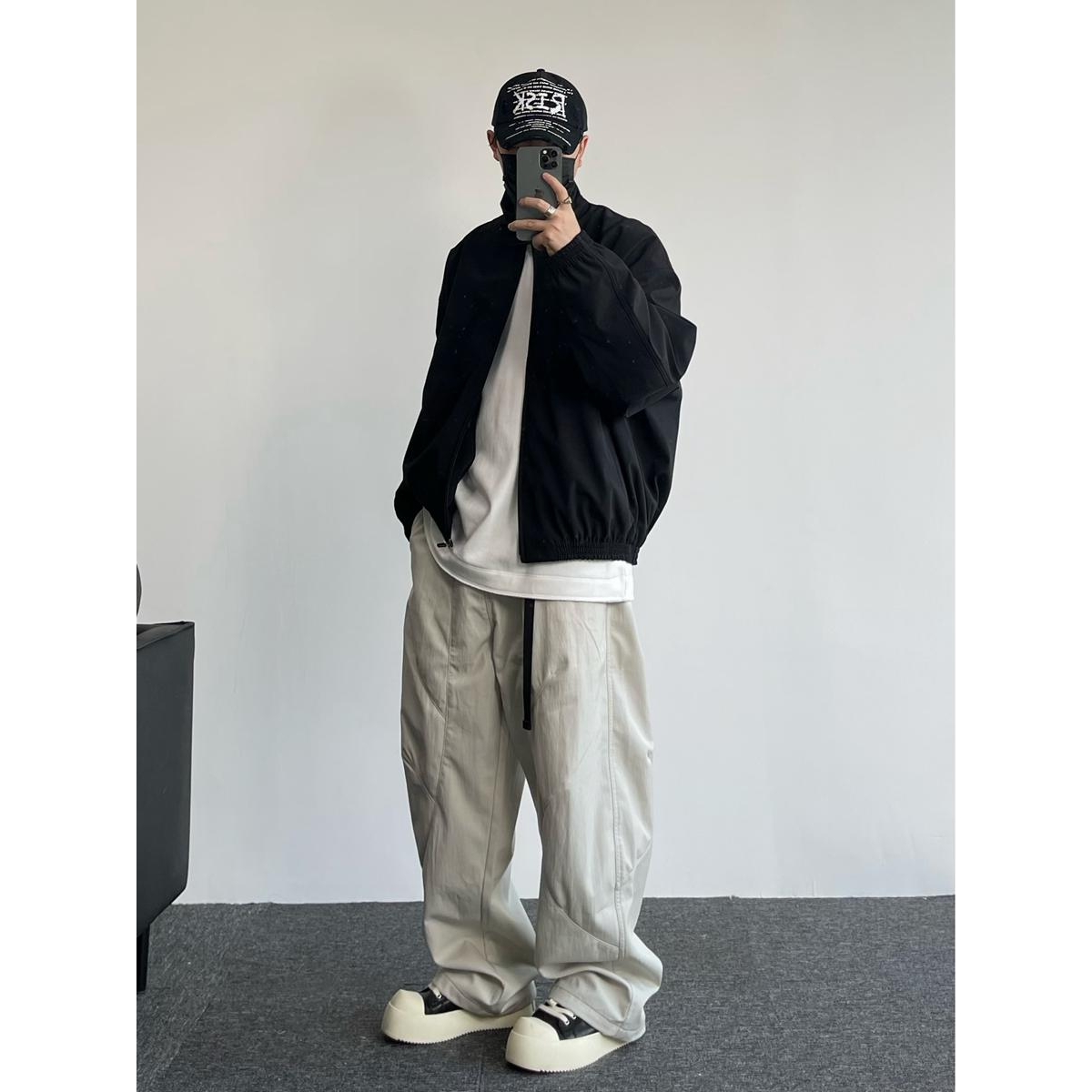 【官网免税】BEAMS NNDS裤子工装男宽松肥大伞兵长裤轻薄垂感速干