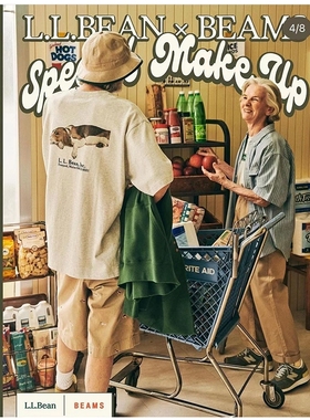 【官网免税】LLBEAN联名BEAMS日系复古动物印花短袖宽松T恤情侣