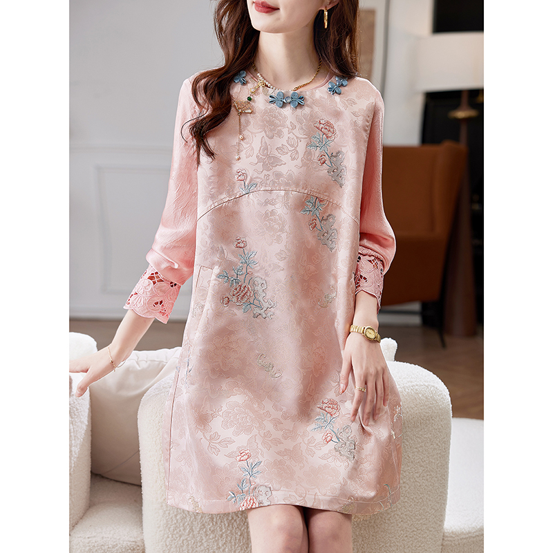 宝诗黎新中式盘扣提花背心裙