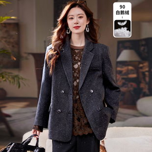 西装 价628元 领亮片鹅绒羽绒服VG3003 新品 宝诗黎