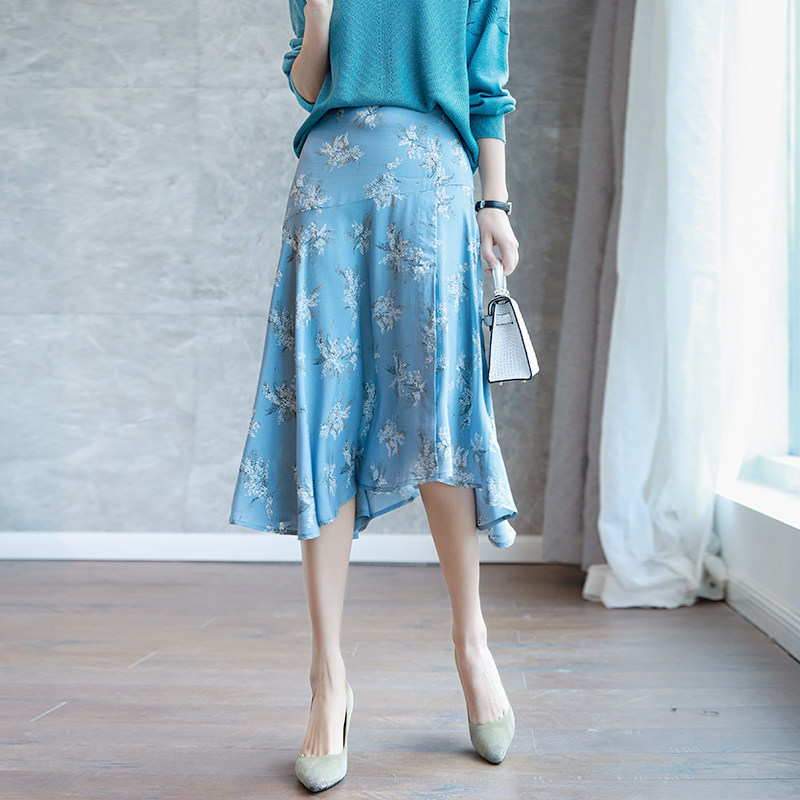 Bausch Li Paige printing Chiffon skirt 2022 Spring new pattern grace temperament Mid length version skirtin the Women's clothing/Boutique , Skirts  category - from Buy2taobao.com to provide professional Taobao agent buy service
