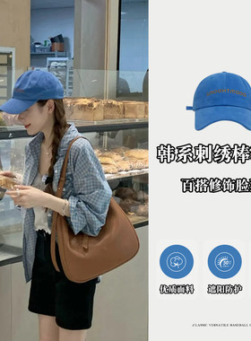 韩气素人潮牌字母鸭舌帽女百搭网红拍照修脸简约新款休闲棒球帽子