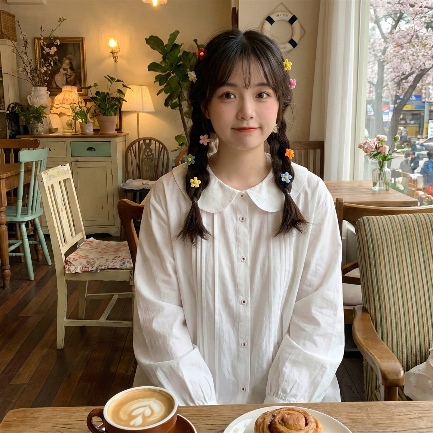 日系软妹风琴压褶宽松文艺娃娃领衬衫长袖女上衣气质百搭纯棉衬衣,女装/女士精品,衬衫,淘宝优惠券,粉丝福利购,淘宝优惠卷