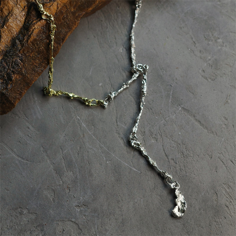 empress 47 fold原创设计个性侧枝项链男女925银新款高级情侣饰品