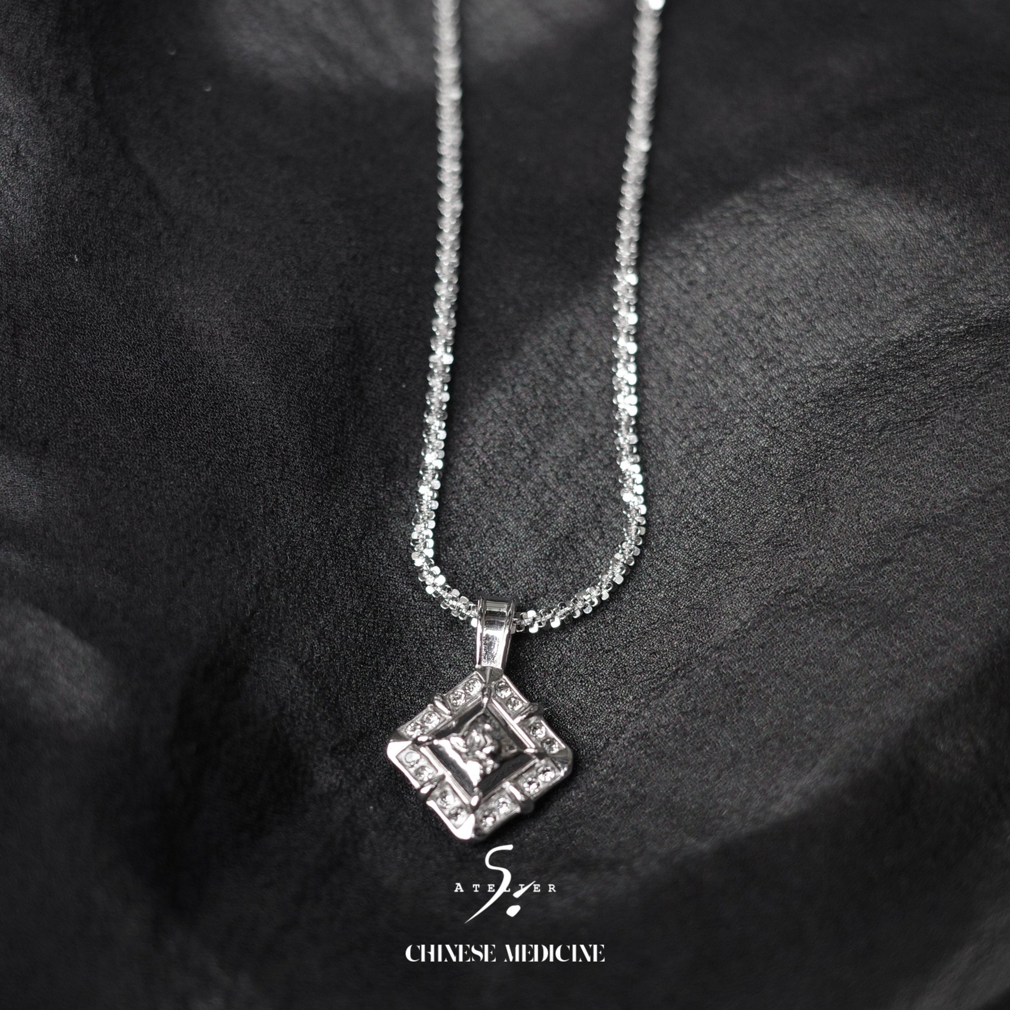 atelierso 双层克拉吊坠项链 原创设计小众项链气质女