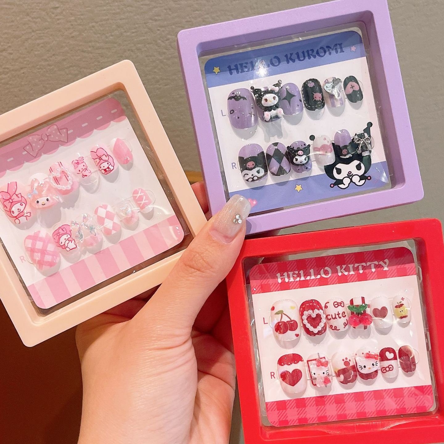新款盒装儿童库洛米穿戴甲可拆卸美甲贴卡通精美指甲贴甲片,童装/婴儿装/亲子装,发饰,淘宝优惠券,粉丝福利购,淘宝优惠卷