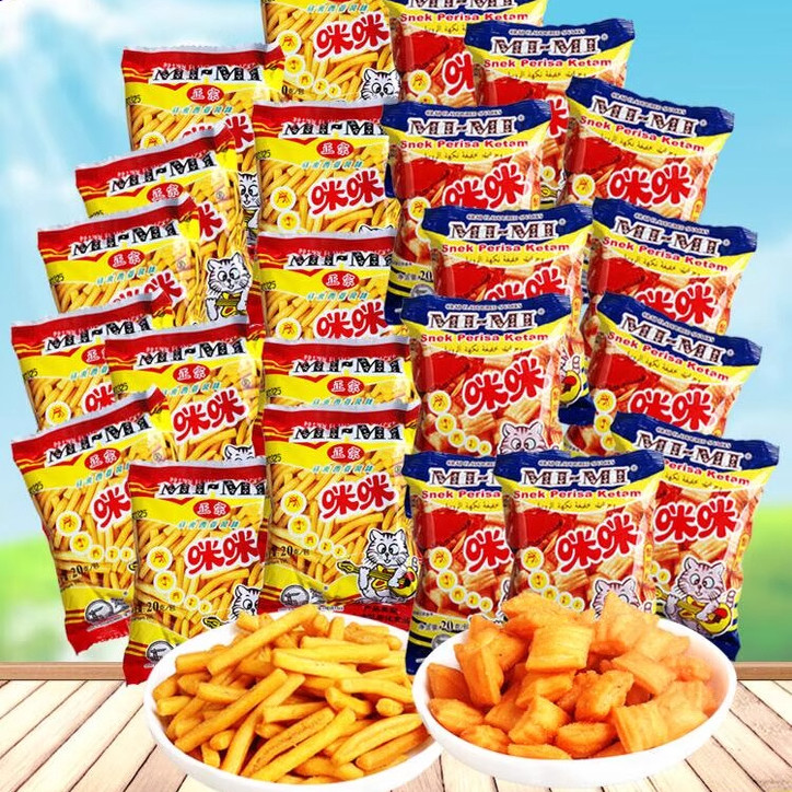 咪咪虾条蟹味粒小吃组合装一箱散装儿童节正宗马来西亚年货零食