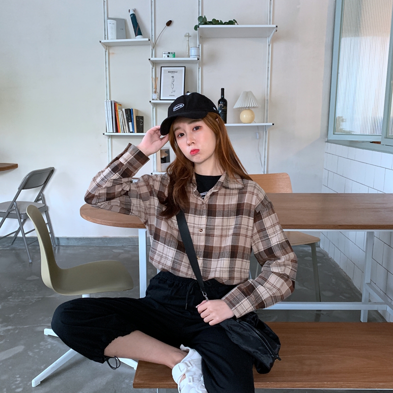 Real shot and real price has tested 2020 new Korean suede autumn large Plaid Shirt